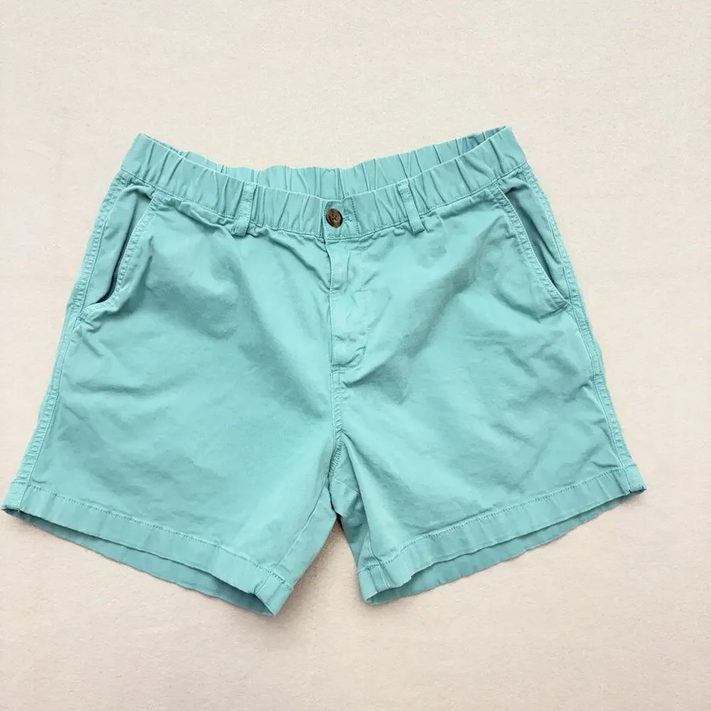 BearBottom Shorts Stretch Elastic Waist 5.5” Chino Shorts (2) Purple Teal Size L